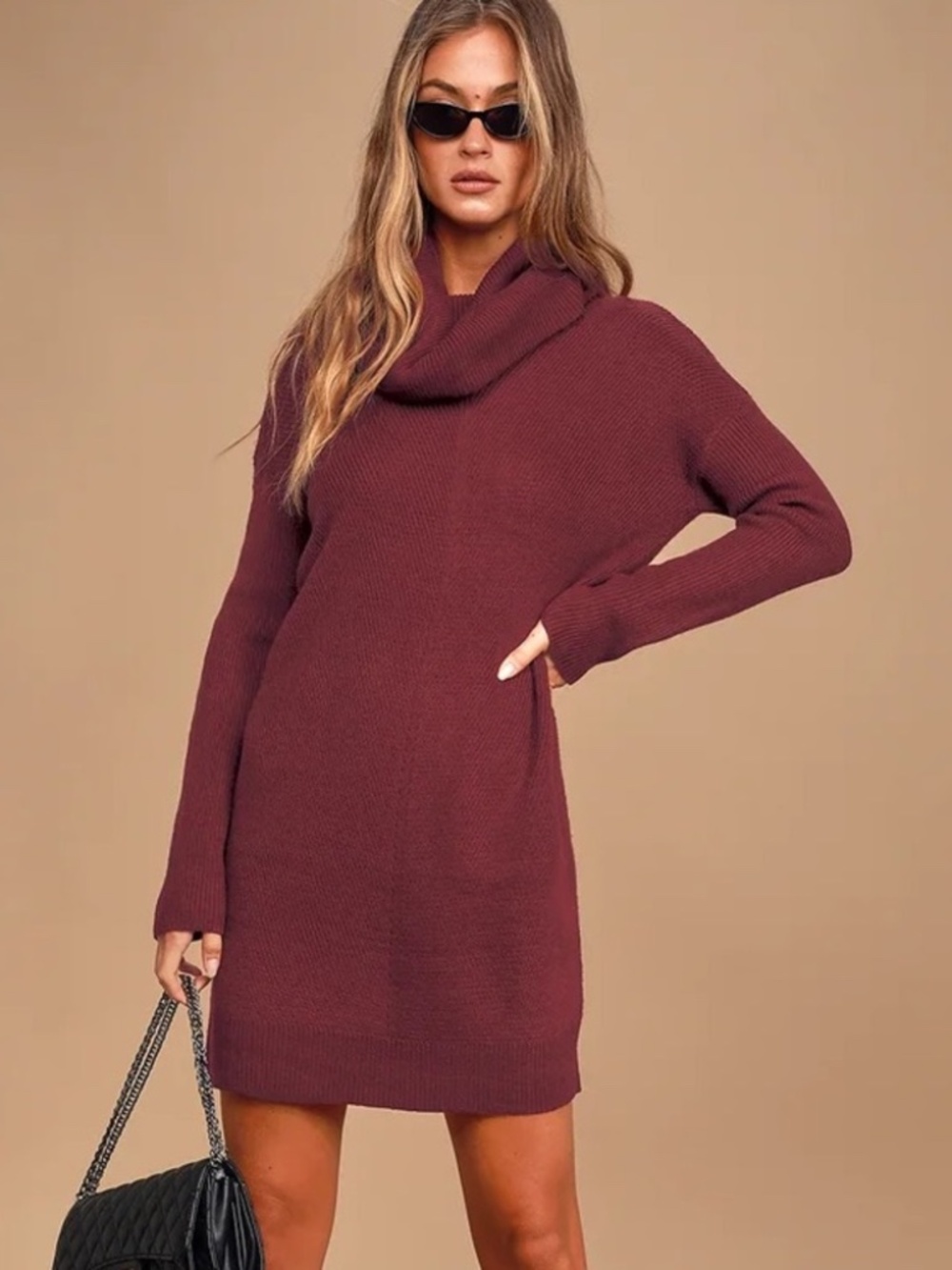 Lulu’s Tea Reader Burgundy Red Sweater Dress size XS NWT